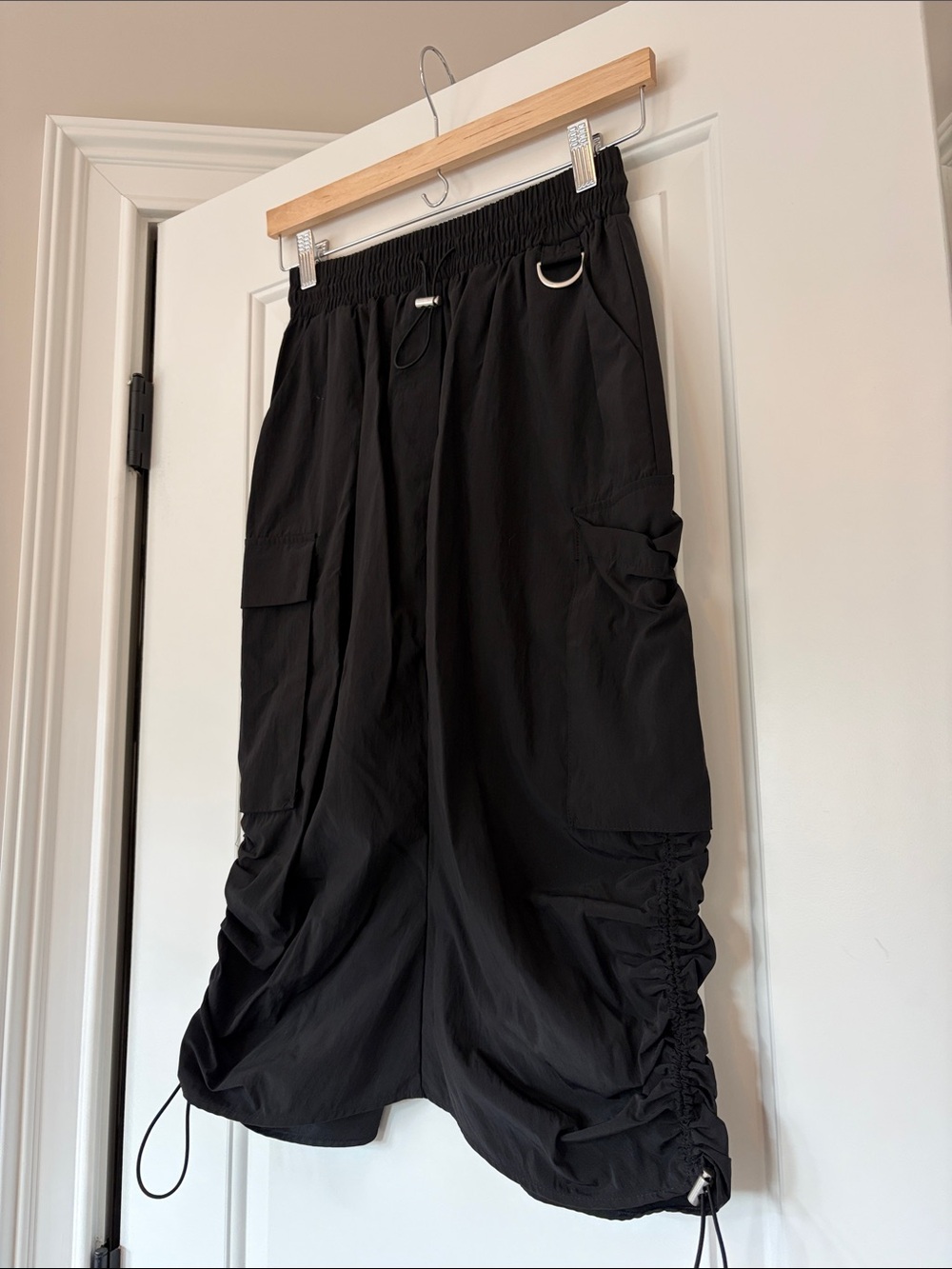 Anthropologie Black Cargo Skirt